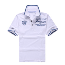 White Jacquard Collar &amp; Cuffs Camisas Polo